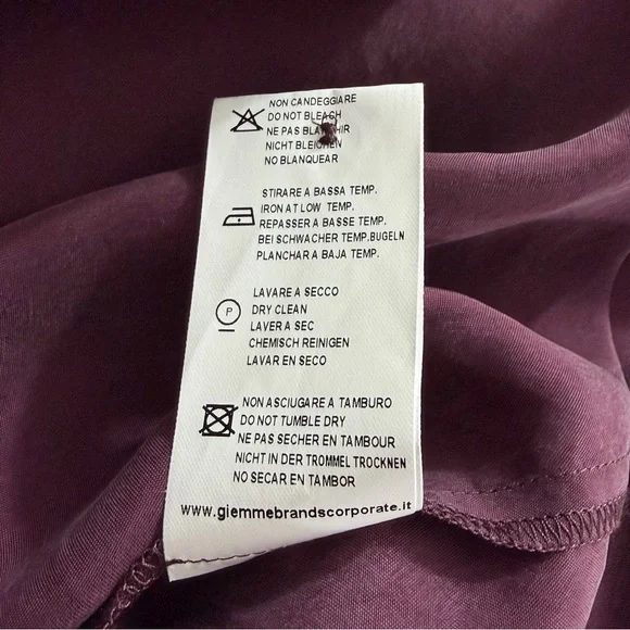 Robert Friedman Long Sleeve Cupro Burgundy Midi Dress Size Small - Picture 12 of 12